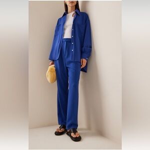 The Frankie shop bea pleated pinstriped straight leg trouser